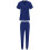 Women's solid navy scrub set with pants and V-neck blouse XL 5