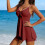 Women's Tankini Swimsuit with Tummy Control and Tie-Front 3