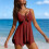 Women's Tankini Swimsuit with Tummy Control and Tie-Front 4