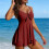 Women's Tankini Swimsuit with Tummy Control and Tie-Front 5