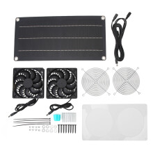 Ventilation Fan Solar Powered Dual Exhaust Fan Kit For Greenhouse Chicken Coop Pet House Cooling System Weatherproof Solar Fans Plug Play Connection