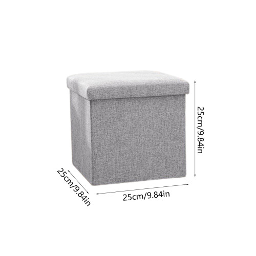 Grey Gray Foldable Storage Stool For Small Spaces With Versatile Use And Easy Maintenance 2
