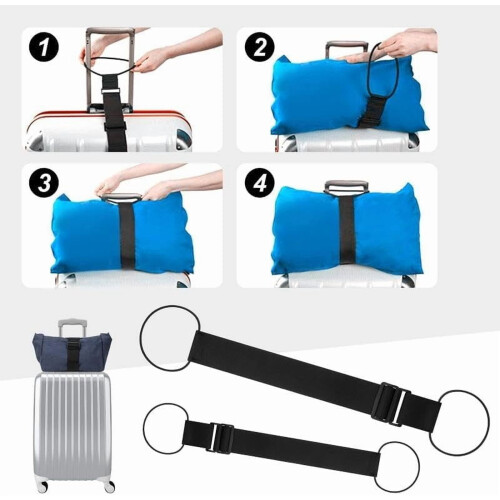 Sangle de fixation réglable pour bagages – Lot de 2, noire 2
