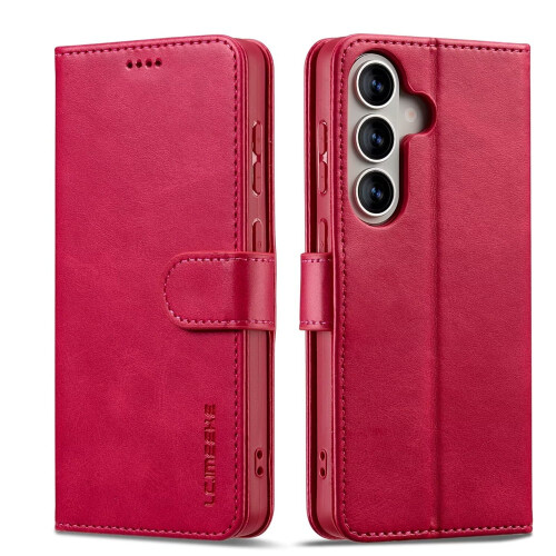 Capa flip LC.IMEEKE em couro PU compatível com Samsung Galaxy S26 5G de 6,3 polegadas, com fecho magnético, compartimento para cartão, suporte, 1