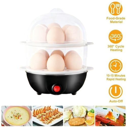 Mini Electric Egg Cooker Pink 14-Egg Capacity 1
