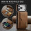 Capa carteira DG.MING para iPhone 17 Pro de 6,3 polegadas, magnética, com bloqueio RFID, removível, em couro, marrom. 7