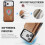 Capa carteira DG.MING para iPhone 17 Pro de 6,3 polegadas, magnética, com bloqueio RFID, removível, em couro, marrom. 8