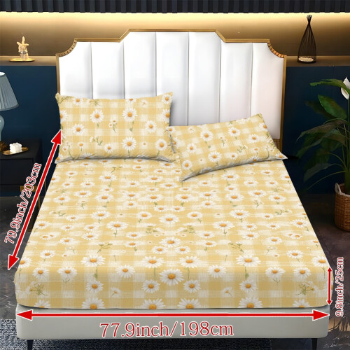 Butterfly Rose Twin Sheet Set with Pillowcase Daisy Yellow 1
