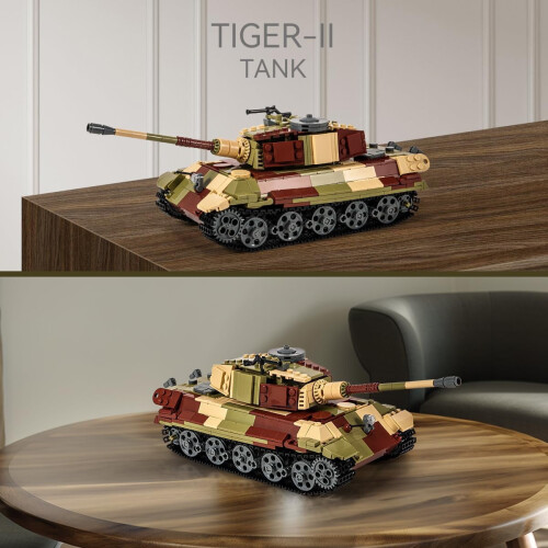Σετ Κατασκευής Αρμάτων Στρατού Tiger II Β' Παγκόσμιος Πόλεμος για Ενήλικες Συμβατό 1