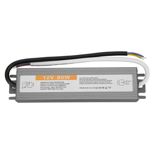 Μετασχηματιστής τροφοδοτικού LED 12V αδιάβροχος IP67 με προστασία από υπέρταση για 1