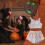 Γυναικείο σετ πιτζάμας για το Halloween: Λαμπερό φανελένιο φανελάκι και σορτς, σε 3