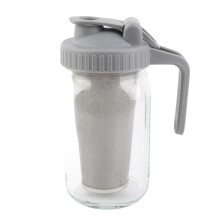 Glass Mason Jar Pitcher 64oz 26 x 9 cm Grey Lid