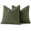 Capa de almofada Euro Sham em linho verde-oliva escuro, 56 x 56 cm (22 x 22 polegadas) 6