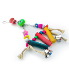 Bird Parrot Climbing Chewing Hanging Toy 2610 cm Durable Wooden Accessory