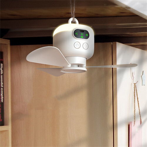 Rechargeable Hanging Ceiling Fan 10.63 inch with Remote and 2