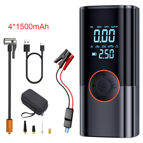Draagbare bandenpomp met luchtcompressor en starthulpfunctie (6000mAh) 1