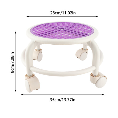Purple Low Rolling Stool with High Weight Capacity 1