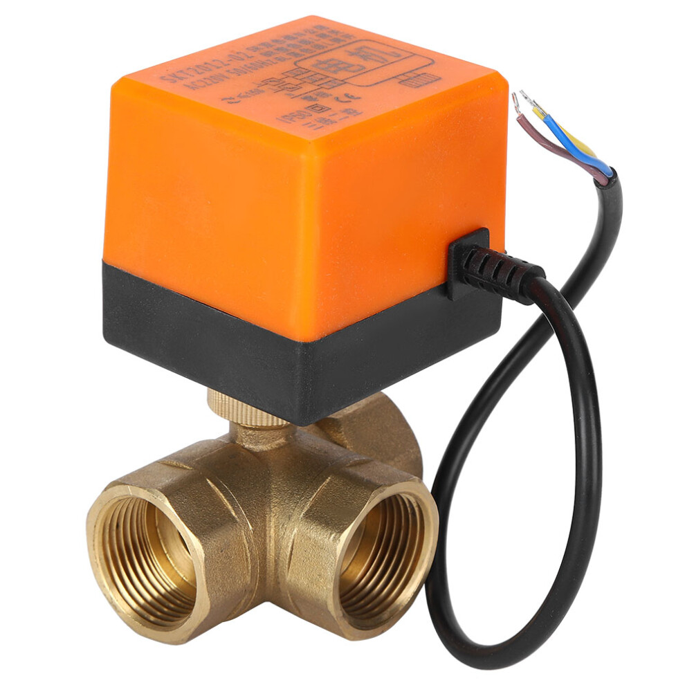 Motorized Brass Ball Valve L Shape 1.6Mpa 220V 3ÂWire Orange 4671392357223