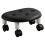Fuax Leather Round Stool Small Wheel Cap Black 1
