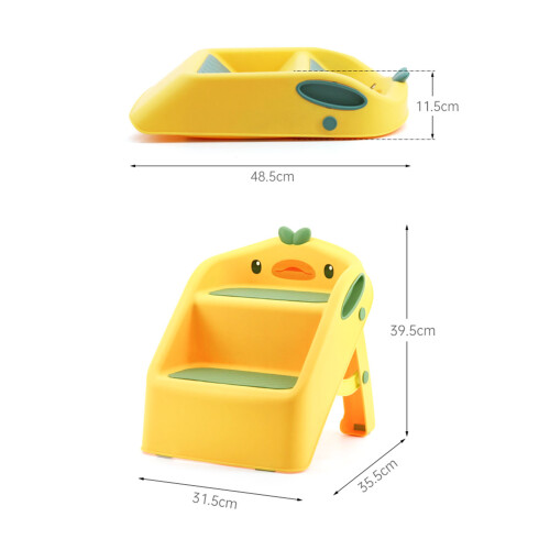 Foldable Toddler Step Stool 2 Steps, Safe Slip-Resistant, Yellow 1