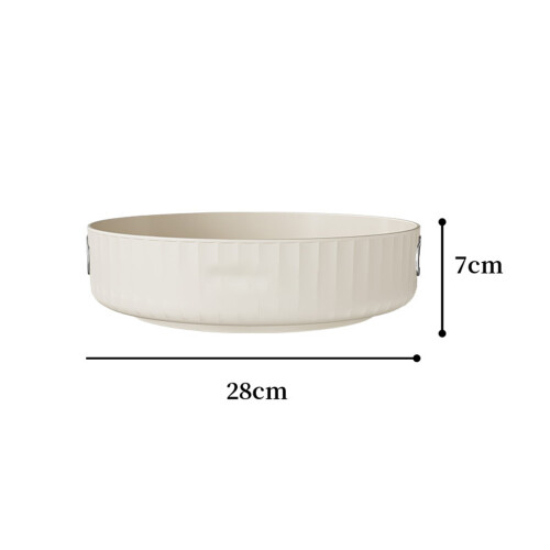 Creamy White Rotatable Round Storage Tray 28x7cm Multi-Purpose Rack 1