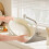 Creamy White Rotatable Round Storage Tray 28x7cm Multi-Purpose Rack 4