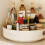 Creamy White Rotatable Round Storage Tray 28x7cm Multi-Purpose Rack 6