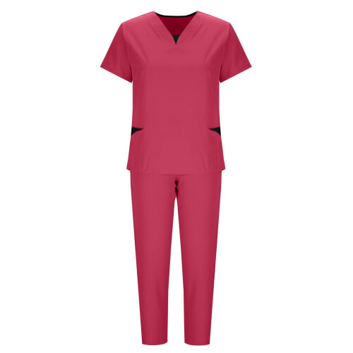 Women's Jogger Scrubs Set Hot Pink L 2