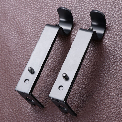 ULTNICE Curtain Rod Support Bracket Adjustable Iron Black 2Pcs 4x1.6x0.6In 1