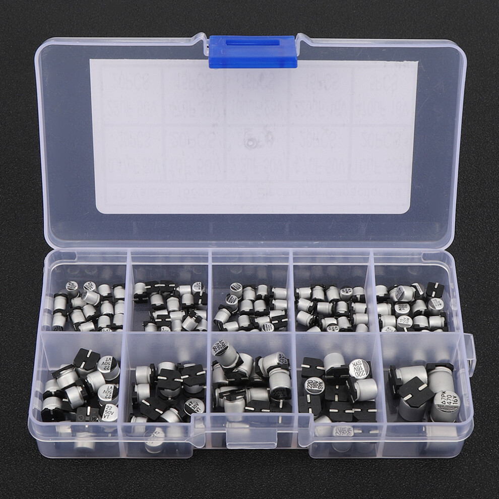 Smd Aluminium Electrolytic Capacitor Kit 165Pcs 0.47Uf To 470Uf 50V - 16V Range 6931388123507