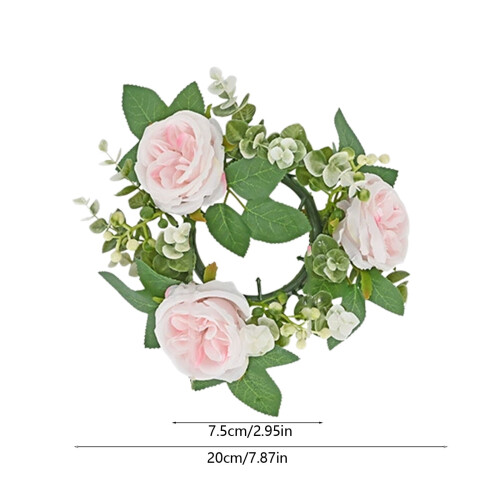 Faux Austen Rose Wreath 8 inch for Candle Cup 2