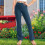 Κολάν με ψηλή μέση, ελαστικό, κανονική εφαρμογή, μονόχρωμο, φαρδύ παντελόνι, 2