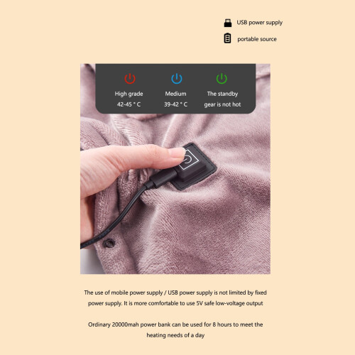 USB Electric Heating Blanket Flannel Pink 100x80 cm 1