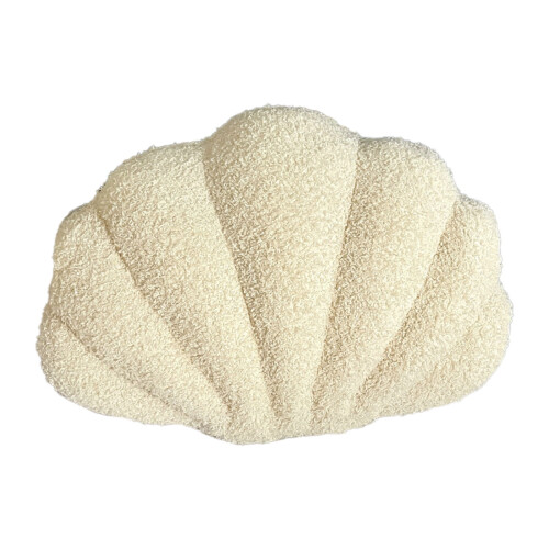 Seashell Throw Pillows, Shell-Shaped Beige Decorative Plush Pillows for Bed/Couch (13x10 inch) 1