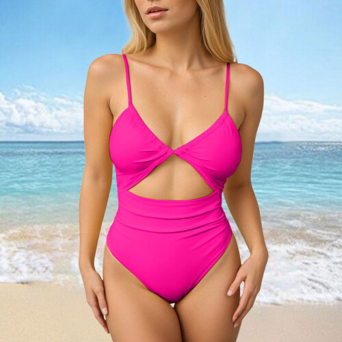 Women's One-Piece Swimsuit with Tummy Control and Ruffled 1