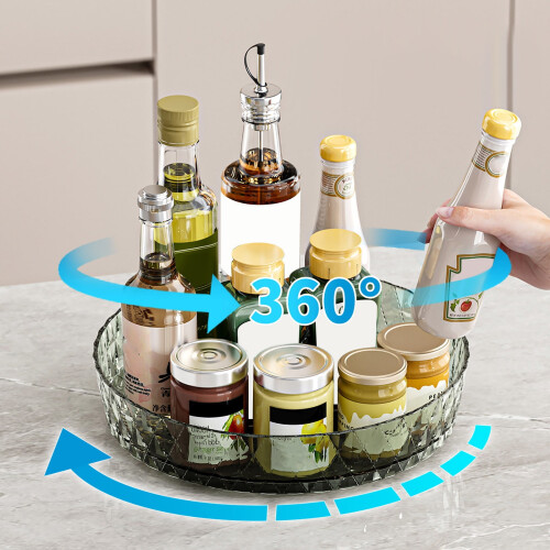 Πικάπ Lazy Susan 8" με περιστρεφόμενη βάση μπαχαρικών 360 για αποθήκευση σε κουζίνα, 2