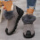 Damen-Winterstiefel mit Kunstfellfutter, Grau/Schwarz 5