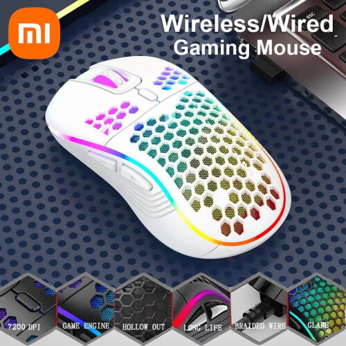 Mouse da gioco wireless Xiaomi 2.4G con illuminazione RGB e 1