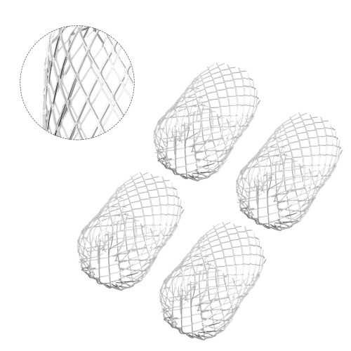 4 Pack Aluminum Gutter Guards Leaf Filter Mesh Cover for Downspout Drain Pipe Protection 2-4 Inch Fits Rectangular & Circular Gutters 2