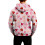 Herren-Langarm-Kapuzenpullover mit Print, rosa, Größe L 4