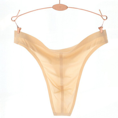 Men's Ice Silk G-strings Beige 2XL 1