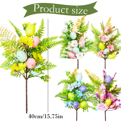 Pastel Easter Eggs and Berries Floral Stem Artificial 2