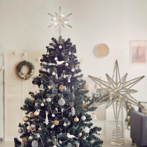 LED Christmas Tree Top Star Ornament Gold 1