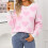 Γυναικείο πουλόβερ με σχέδιο καρδιάς, casual, oversized, στρογγυλή λαιμόκοψη, πλεκτές 4