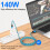 Καλώδιο USB-C σε MagSafe3, 6ft, 140W καλώδιο νάιλον γρήγορης φόρτισης συμβατό με M4/M3/M2/M1MacBook 2
