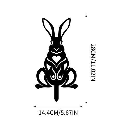 Easter Bunny Egg Acrylic Stake 3D Mirror Yard Decor Style B 2