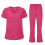 asdoklhq Plus Size Scrubs Γυναικείο Μπλούζα με V-Neck, Παντελόνι με Τσέπες και Κορδόνι, Σετ Δύο 2