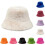 Cappello da pescatore da donna, caldo e soffice, a secchiello arancione 3