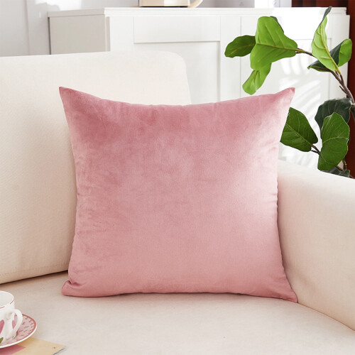 Housse de coussin en velours uni 45 x 45 cm 2