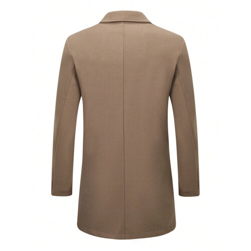 Men's Wool-Blend Overcoat Coffee Brown Size M 2